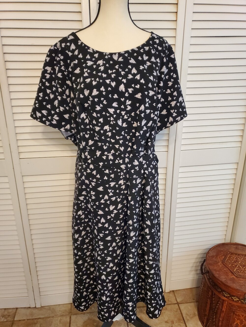 Lane Bryant Black and White Heart Dress, Size 24